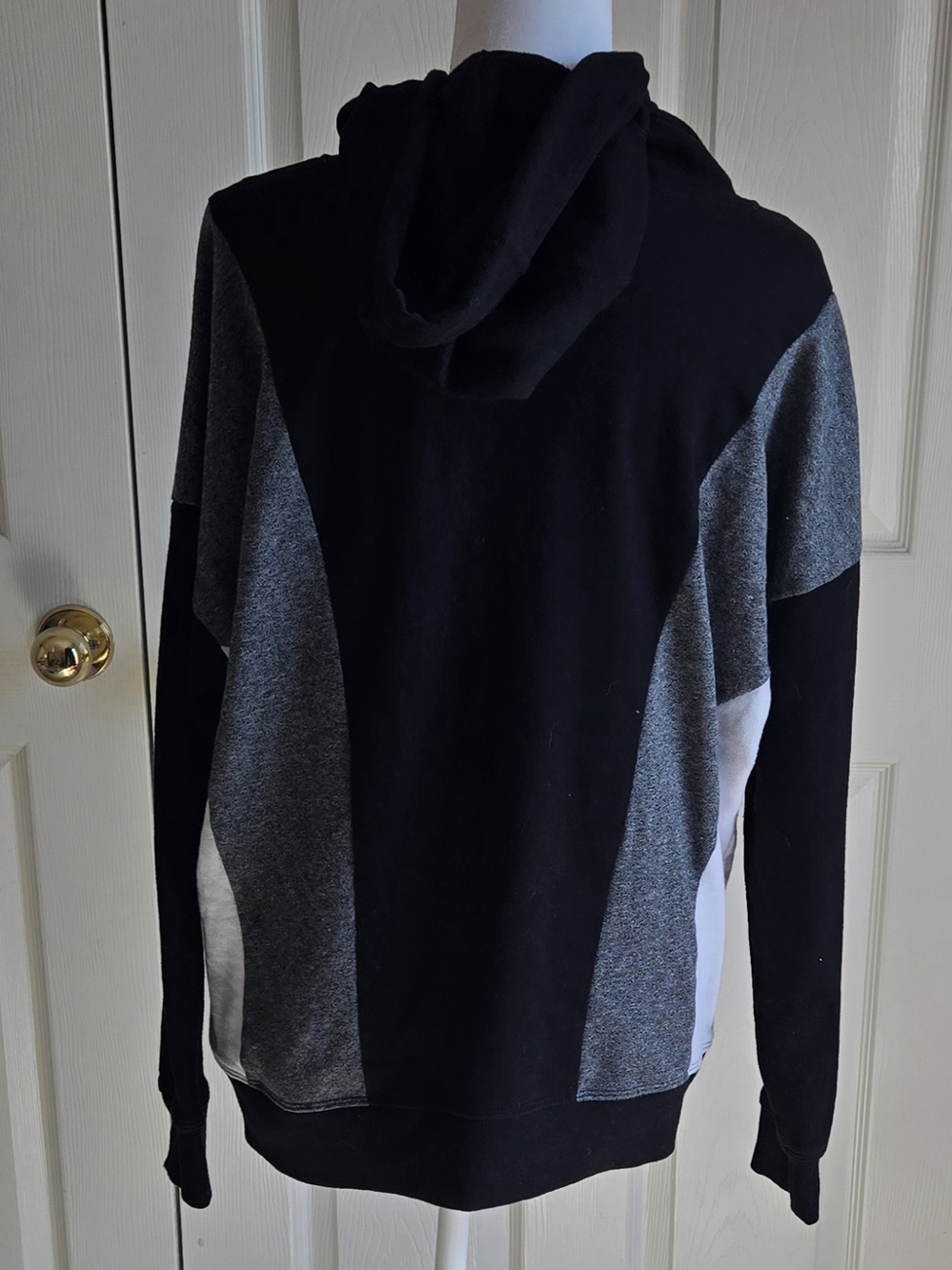 Calvin Klein Black and Gray Colorblock Hooded Pullover - Picture 2 of 4